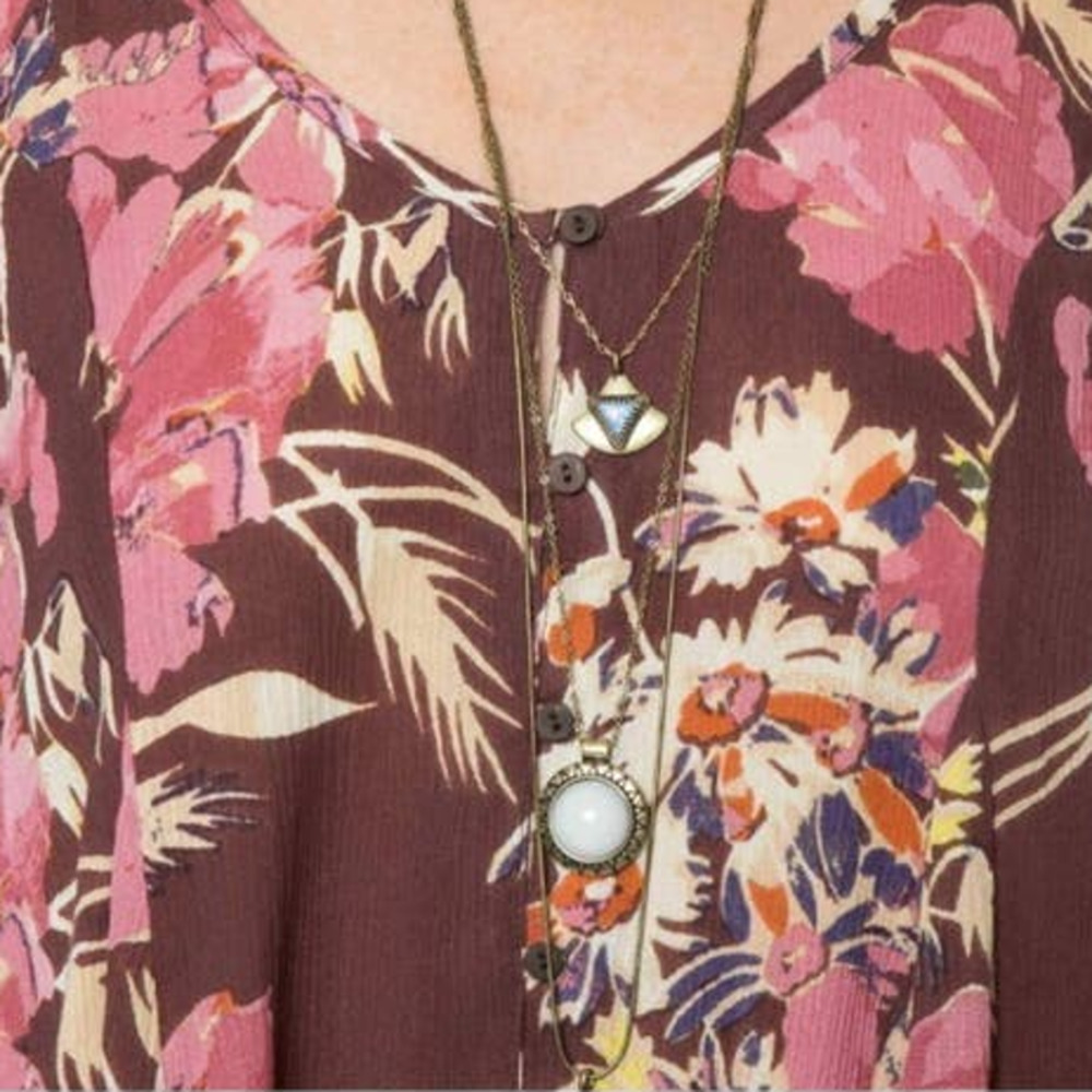 O'Neill Poppit  Floral Long Sleeve Mini Dress Size Small - Picture 7 of 17